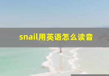 snail用英语怎么读音