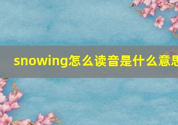 snowing怎么读音是什么意思