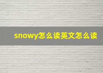 snowy怎么读英文怎么读