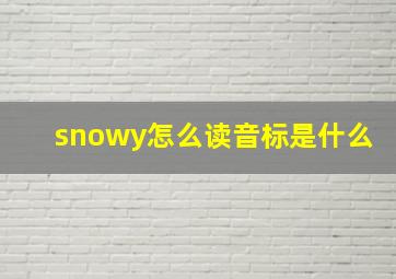 snowy怎么读音标是什么