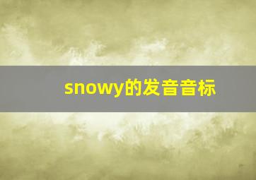 snowy的发音音标