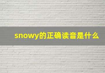 snowy的正确读音是什么