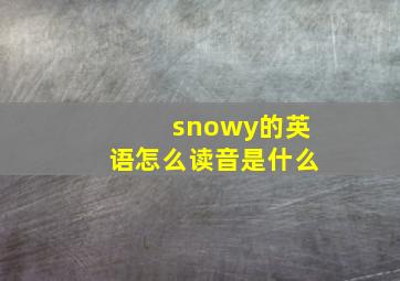 snowy的英语怎么读音是什么