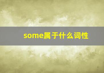 some属于什么词性