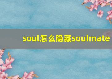 soul怎么隐藏soulmate