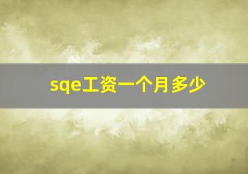 sqe工资一个月多少