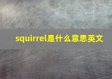 squirrel是什么意思英文