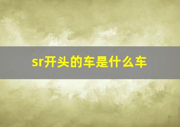 sr开头的车是什么车