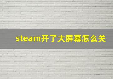 steam开了大屏幕怎么关