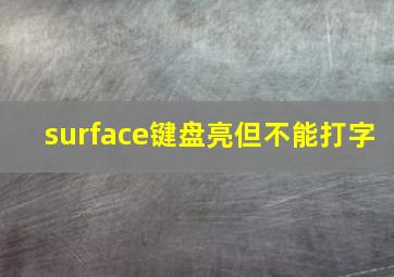 surface键盘亮但不能打字