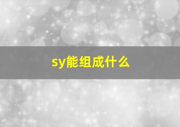 sy能组成什么