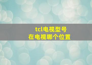 tcl电视型号在电视哪个位置