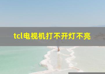 tcl电视机打不开灯不亮