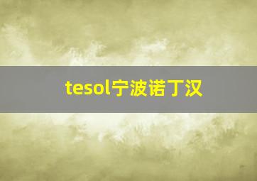 tesol宁波诺丁汉