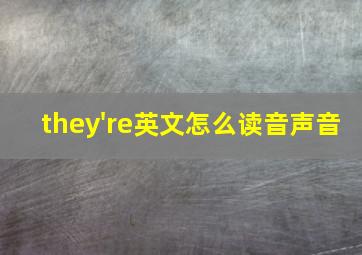 they're英文怎么读音声音