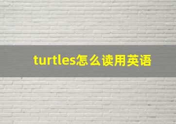 turtles怎么读用英语