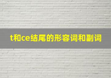 t和ce结尾的形容词和副词