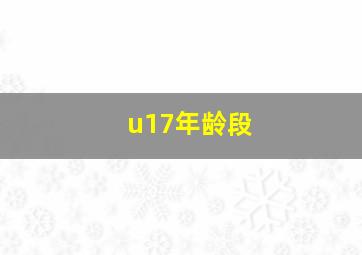 u17年龄段