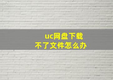 uc网盘下载不了文件怎么办