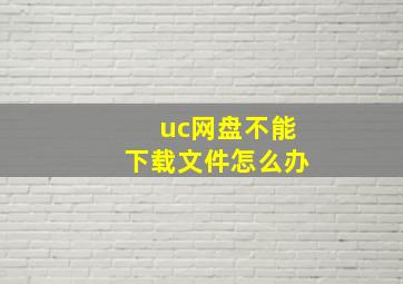 uc网盘不能下载文件怎么办