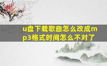 u盘下载歌曲怎么改成mp3格式时间怎么不对了