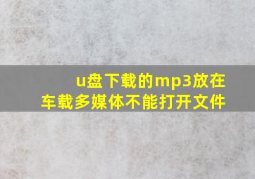 u盘下载的mp3放在车载多媒体不能打开文件