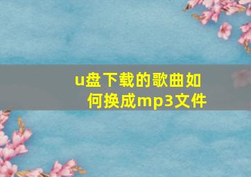 u盘下载的歌曲如何换成mp3文件