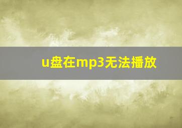 u盘在mp3无法播放