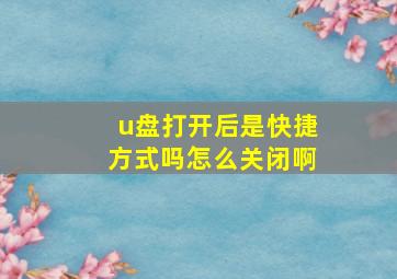 u盘打开后是快捷方式吗怎么关闭啊