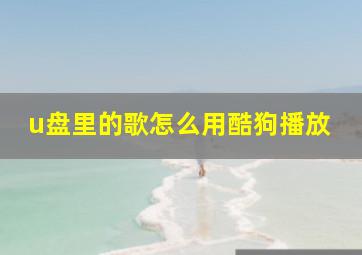 u盘里的歌怎么用酷狗播放