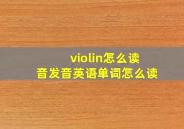 violin怎么读音发音英语单词怎么读