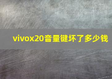 vivox20音量键坏了多少钱