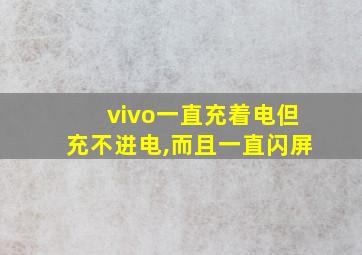 vivo一直充着电但充不进电,而且一直闪屏