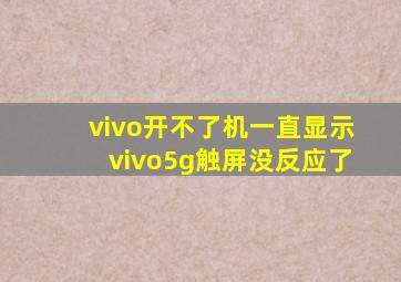 vivo开不了机一直显示vivo5g触屏没反应了