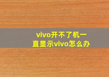 vivo开不了机一直显示vivo怎么办