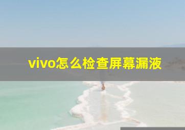 vivo怎么检查屏幕漏液