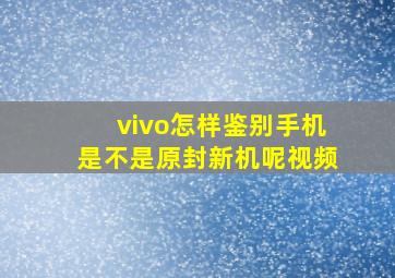 vivo怎样鉴别手机是不是原封新机呢视频