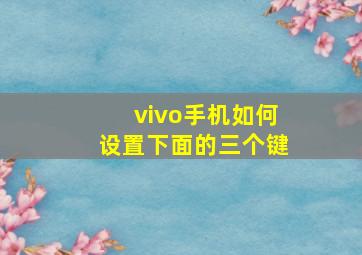 vivo手机如何设置下面的三个键