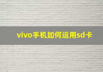 vivo手机如何运用sd卡