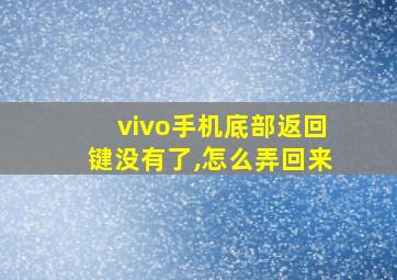 vivo手机底部返回键没有了,怎么弄回来