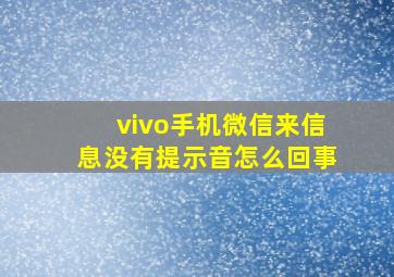 vivo手机微信来信息没有提示音怎么回事