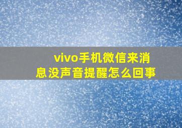 vivo手机微信来消息没声音提醒怎么回事