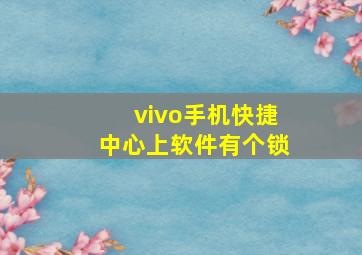 vivo手机快捷中心上软件有个锁