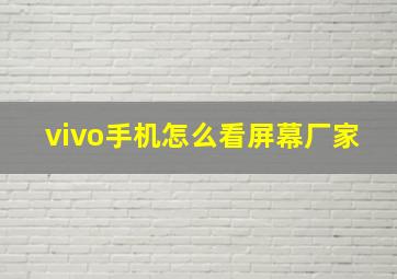 vivo手机怎么看屏幕厂家