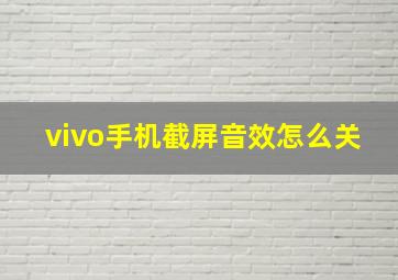 vivo手机截屏音效怎么关