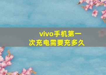 vivo手机第一次充电需要充多久