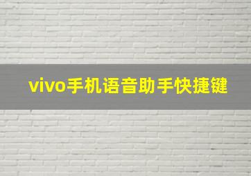 vivo手机语音助手快捷键