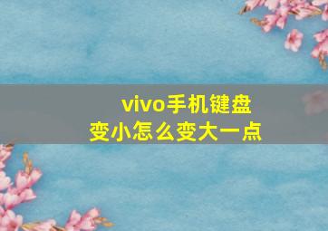 vivo手机键盘变小怎么变大一点