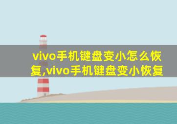 vivo手机键盘变小怎么恢复,vivo手机键盘变小恢复