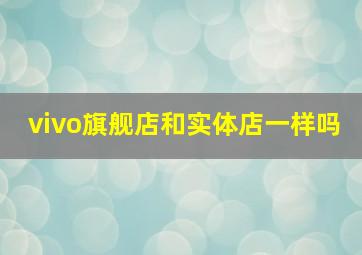 vivo旗舰店和实体店一样吗